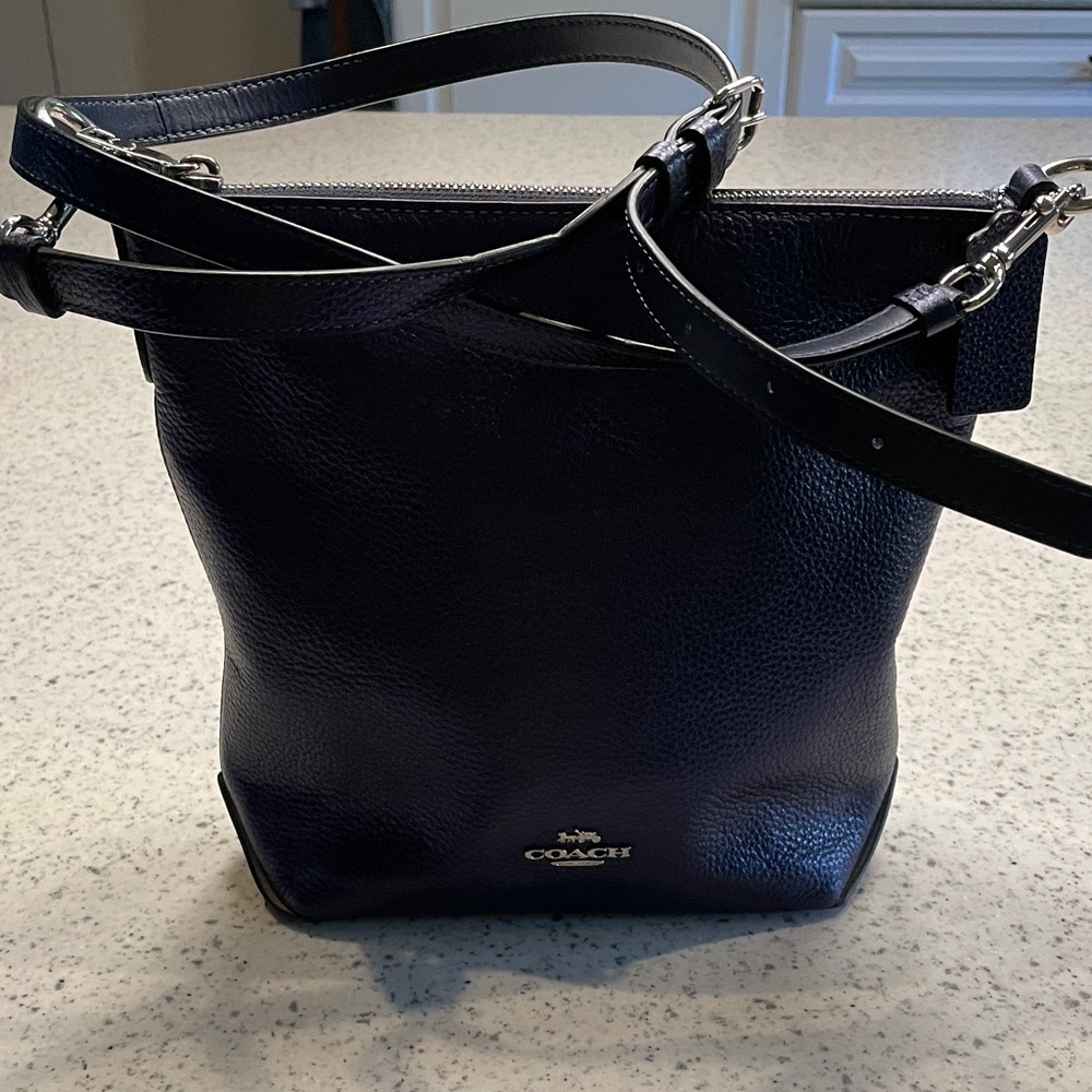 Coach Midnight Blue Leather Shoulder Bag Vintage